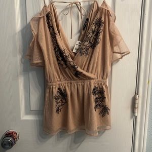 Express flutter sleeve top XS